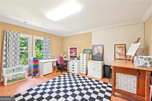 44 Sassafras Rdg, Big Canoe, GA 30143 - office featuring ornamental molding and light wood-style floors