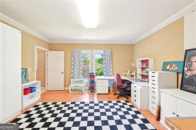 44 Sassafras Rdg, Big Canoe, GA 30143 - office area featuring ornamental molding and light wood-style floors