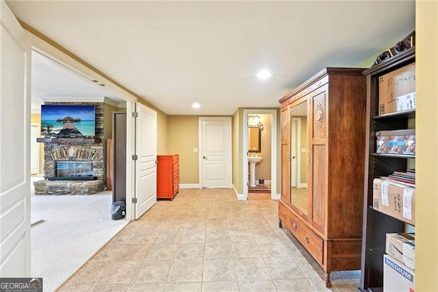 44 Sassafras Rdg, Big Canoe, GA 30143 - corridor with baseboards and recessed lighting