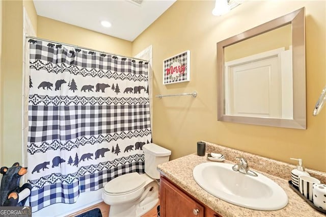 44 Sassafras Rdg, Big Canoe, GA 30143 - bathroom with vanity and curtained shower