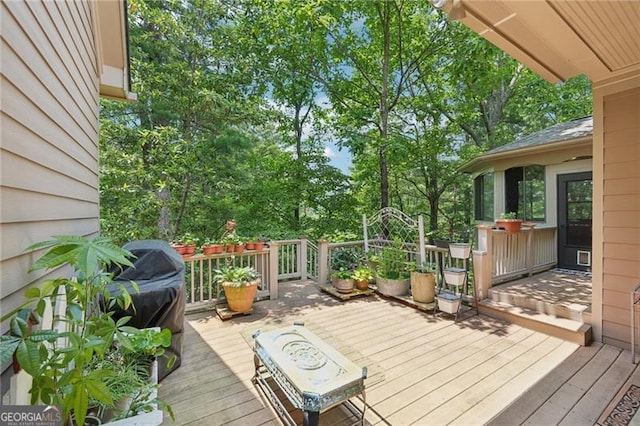 44 Sassafras Rdg, Big Canoe, GA 30143 - wooden terrace featuring view of scattered trees