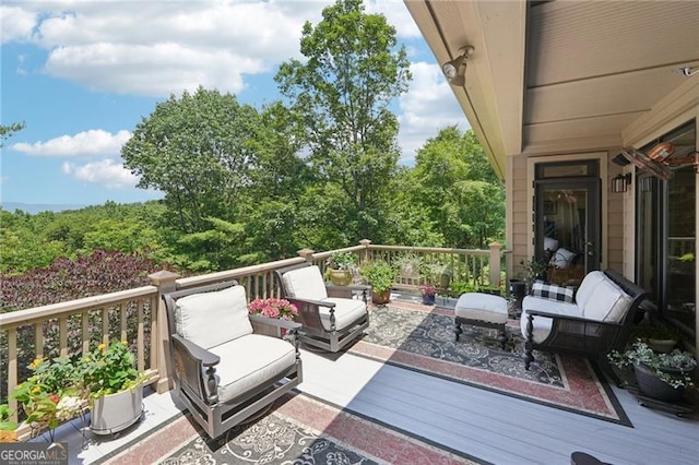 44 Sassafras Rdg, Big Canoe, GA 30143 - wooden terrace with an outdoor hangout area