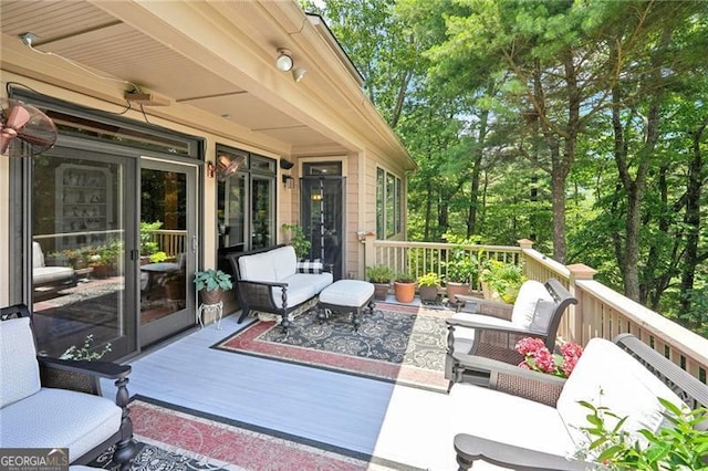 44 Sassafras Rdg, Big Canoe, GA 30143 - deck featuring an outdoor hangout area