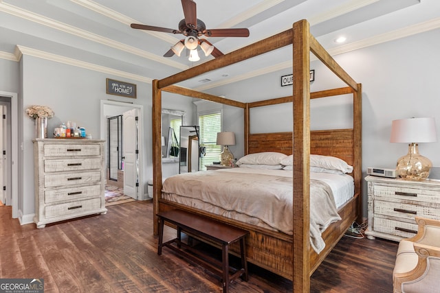 300 Bridgehampton Way, Perry, GA 31069 - bedroom featuring crown molding, wood finished floors, and recessed lighting