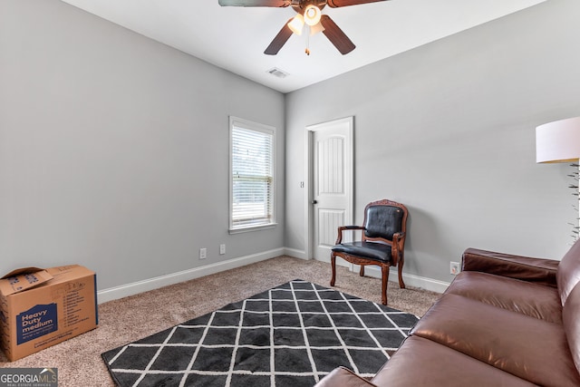 300 Bridgehampton Way, Perry, GA 31069 - living area with ceiling fan and carpet floors