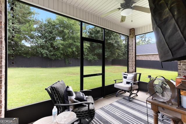 300 Bridgehampton Way, Perry, GA 31069 - sunroom / solarium with a ceiling fan