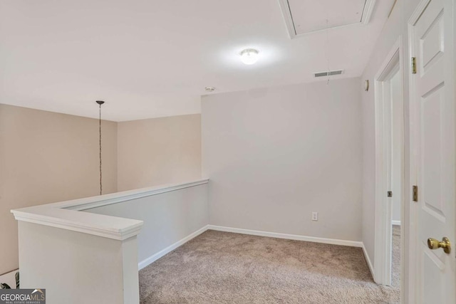 845 Melbourne Trl, Alpharetta, GA 30009 - unfurnished room with attic access and light colored carpet