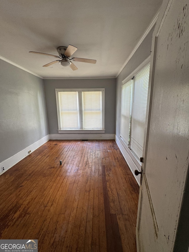 1182 Brentwood Ave, Macon, GA 31204 - empty room featuring crown molding, wood-type flooring, and a ceiling fan
