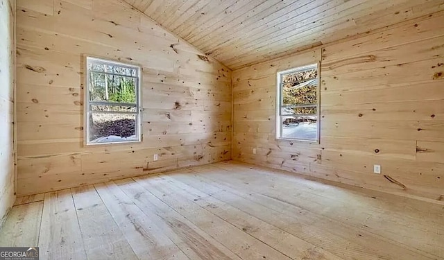 282 Armor Way, Ellijay, GA 30540 - spare room featuring lofted ceiling, hardwood / wood-style flooring, wooden ceiling, and wooden walls