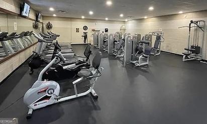 282 Armor Way, Ellijay, GA 30540 - exercise room with recessed lighting