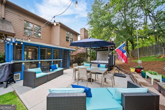 425 Starfire Ct, Suwanee, GA 30024 - view of patio / terrace with outdoor lounge area, outdoor dining area, and a sunroom