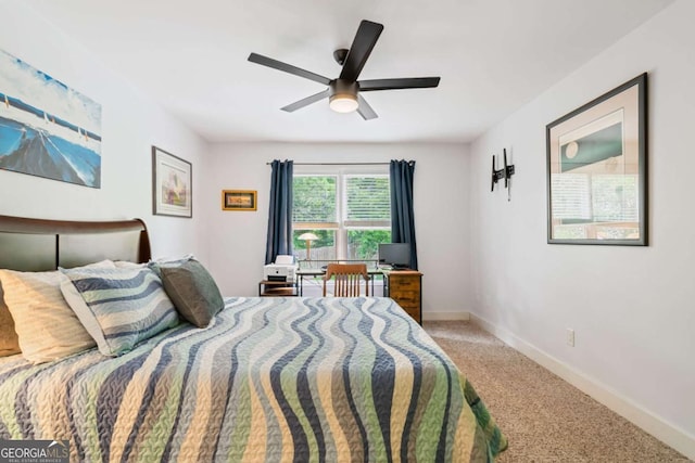 425 Starfire Ct, Suwanee, GA 30024 - carpeted bedroom with baseboards and a ceiling fan
