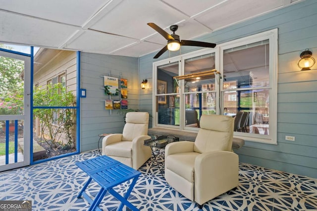 425 Starfire Ct, Suwanee, GA 30024 - sunroom / solarium featuring a ceiling fan