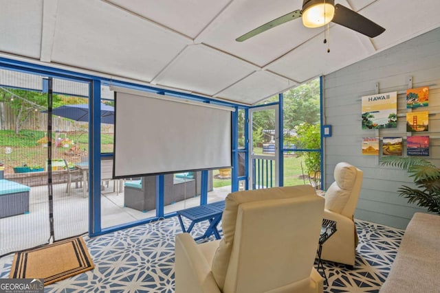 425 Starfire Ct, Suwanee, GA 30024 - sunroom / solarium featuring ceiling fan