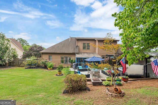 425 Starfire Ct, Suwanee, GA 30024 - back of property with a fenced backyard and an outdoor hangout area