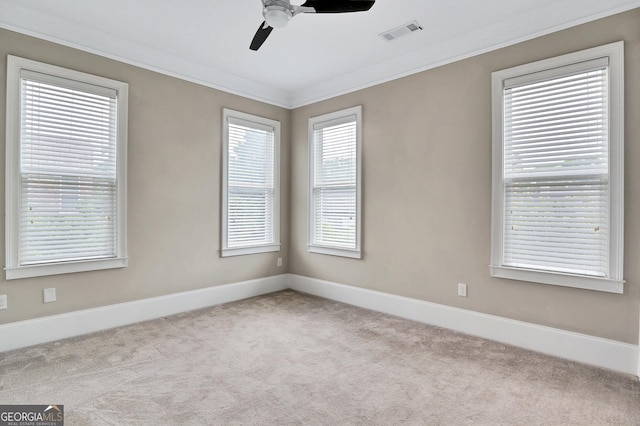 326 Brownstones Cir NE, Atlanta, GA 30312 - unfurnished room with ornamental molding, carpet, and a ceiling fan