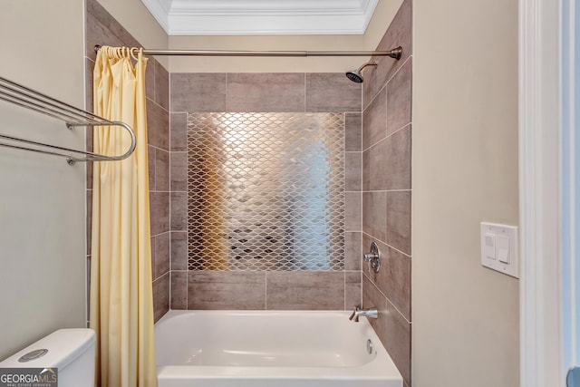 326 Brownstones Cir NE, Atlanta, GA 30312 - full bath with shower / bath combo with shower curtain and ornamental molding