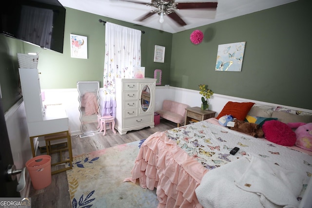 3227 Due W Rd, Dallas, GA 30157 - bedroom featuring wood finished floors and ceiling fan