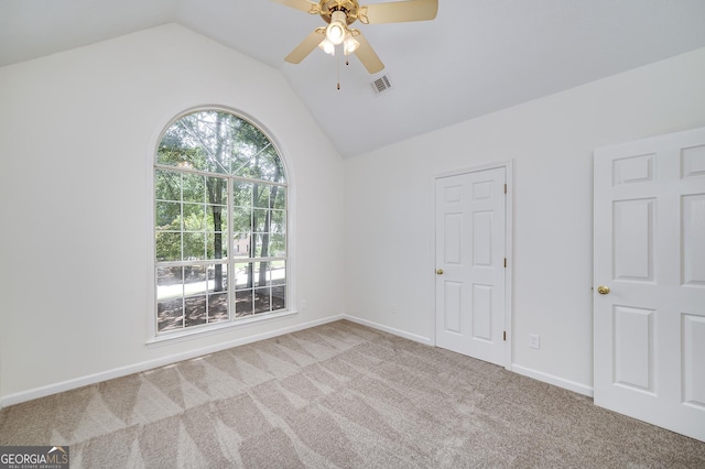 110 Chardonnay Oaks Dr, Mcdonough, GA 30252 - unfurnished room with ceiling fan, vaulted ceiling, and carpet flooring