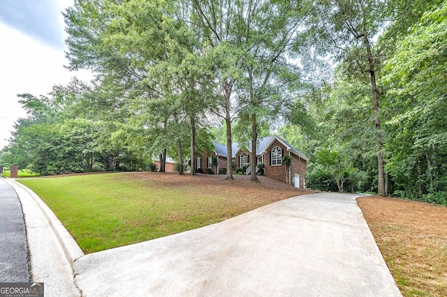 110 Chardonnay Oaks Dr, Mcdonough, GA 30252 - view of front facade with driveway, a front lawn, and brick siding