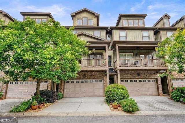 3202 Saute Way, Avondale Estates, GA 30002 - view of front of home featuring driveway, an attached garage, and a balcony