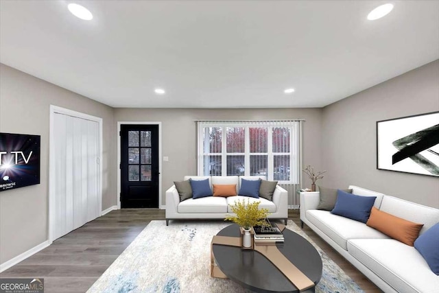 847 Magna Carta Dr NW, Atlanta, GA 30318 - living area featuring recessed lighting and wood finished floors