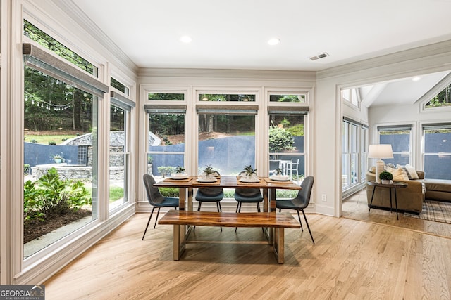 625 Wynfield Ct, Roswell, GA 30076 - sunroom / solarium with healthy amount of natural light, wood finished floors, ornamental molding, french doors, and recessed lighting