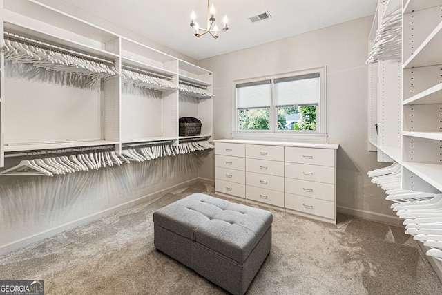 625 Wynfield Ct, Roswell, GA 30076 - spacious closet with light colored carpet and a chandelier