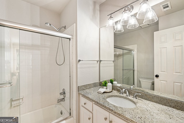 625 Wynfield Ct, Roswell, GA 30076 - bathroom featuring enclosed tub / shower combo and vanity