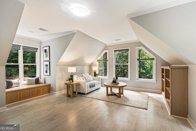 625 Wynfield Ct, Roswell, GA 30076 - living area featuring light wood-style flooring and vaulted ceiling