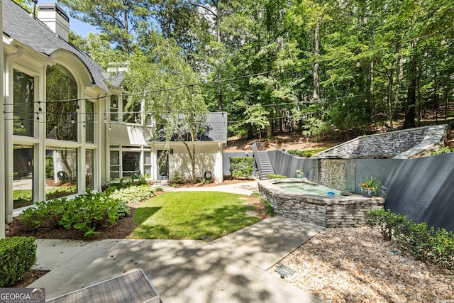 625 Wynfield Ct, Roswell, GA 30076 - view of yard featuring an outdoor hot tub