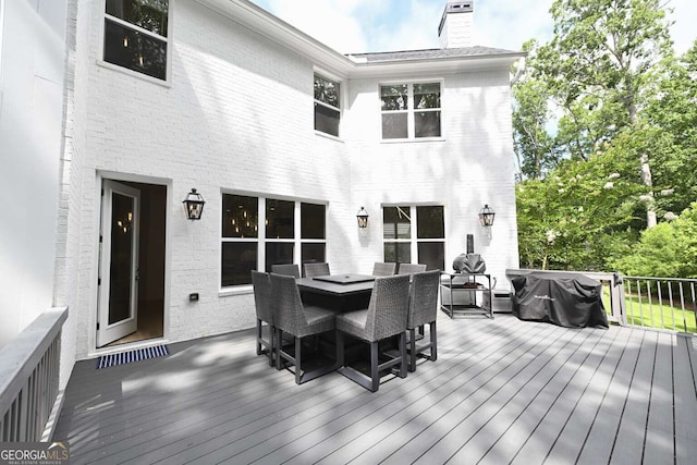 1895 Henley Way, Alpharetta, GA 30009 - wooden terrace featuring outdoor dining space and grilling area