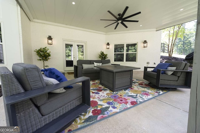 1895 Henley Way, Alpharetta, GA 30009 - view of patio with an outdoor hangout area and a ceiling fan