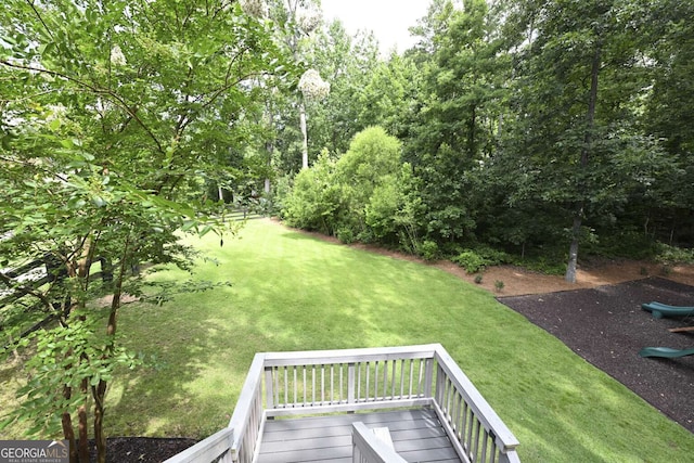 1895 Henley Way, Alpharetta, GA 30009 - view of grassy yard featuring a deck