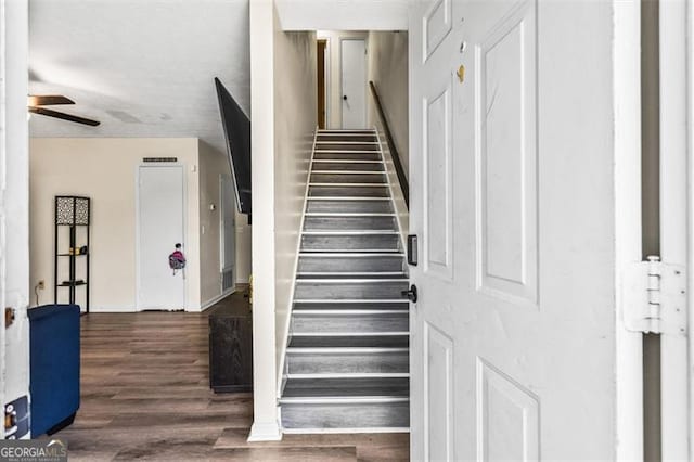 4146 Monclair, Columbus, GA 31907 - stairway featuring a ceiling fan and wood finished floors