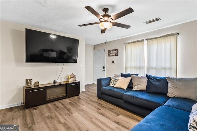 4146 Monclair, Columbus, GA 31907 - living room featuring wood finished floors and ceiling fan