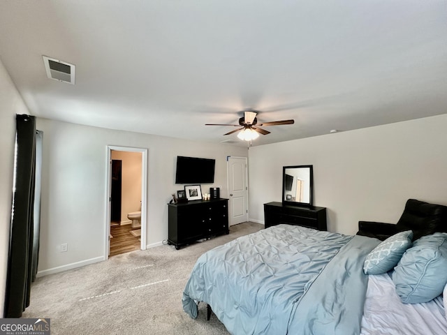 312 Indian River Dr, Jefferson, GA 30549 - bedroom featuring light carpet and a ceiling fan