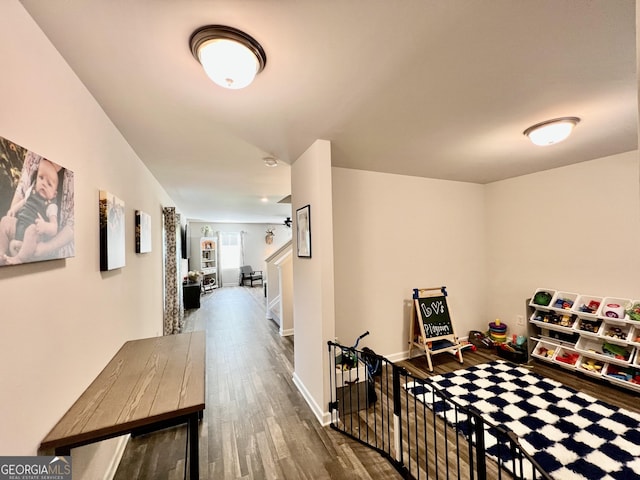 312 Indian River Dr, Jefferson, GA 30549 - hallway with wood finished floors and an upstairs landing