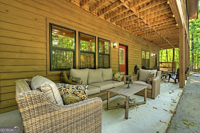 191 Deer Run Rd, Blairsville, GA 30512 - view of patio / terrace featuring an outdoor living space