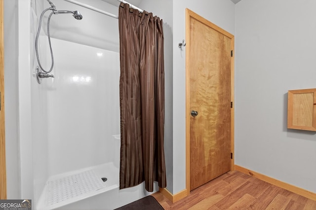 191 Deer Run Rd, Blairsville, GA 30512 - full bath with a stall shower and wood finished floors