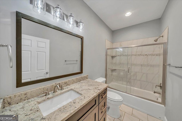 605 Live Oak Way, Dublin, GA 31021 - full bathroom with vanity, enclosed tub / shower combo, and tile patterned flooring