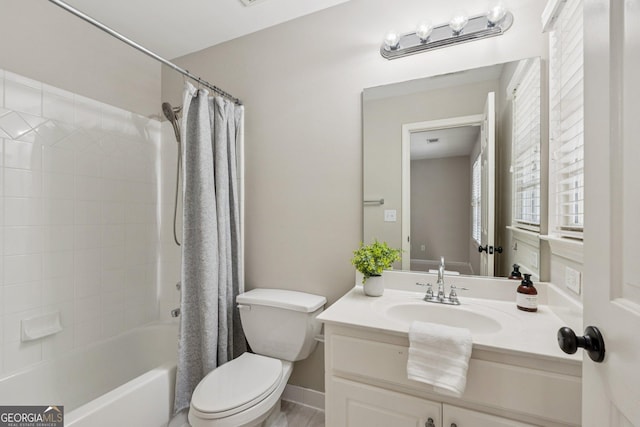 665 Greenview Ter, Milton, GA 30004 - full bath featuring vanity, shower / bath combination with curtain, and plenty of natural light