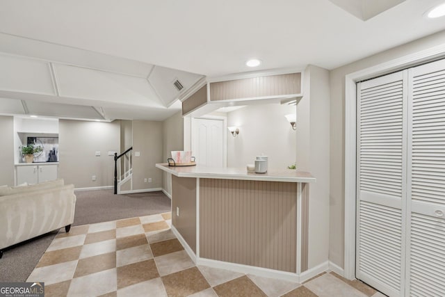 665 Greenview Ter, Milton, GA 30004 - bar featuring stairs, recessed lighting, and light colored carpet