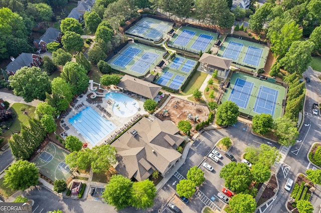 665 Greenview Ter, Milton, GA 30004 - drone / aerial view of a pool area
