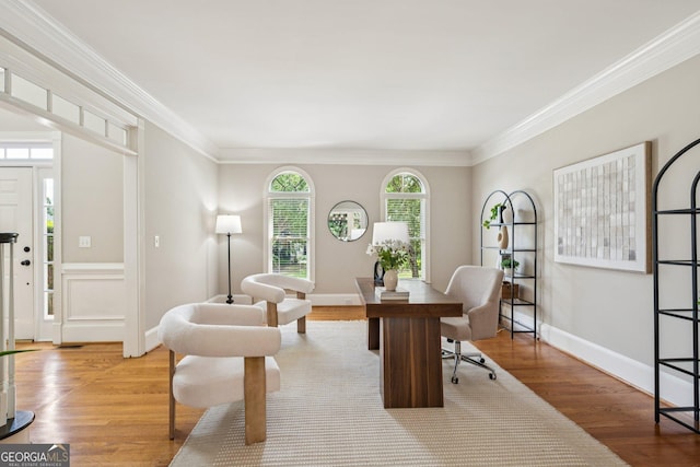 665 Greenview Ter, Milton, GA 30004 - office space with crown molding and wood finished floors