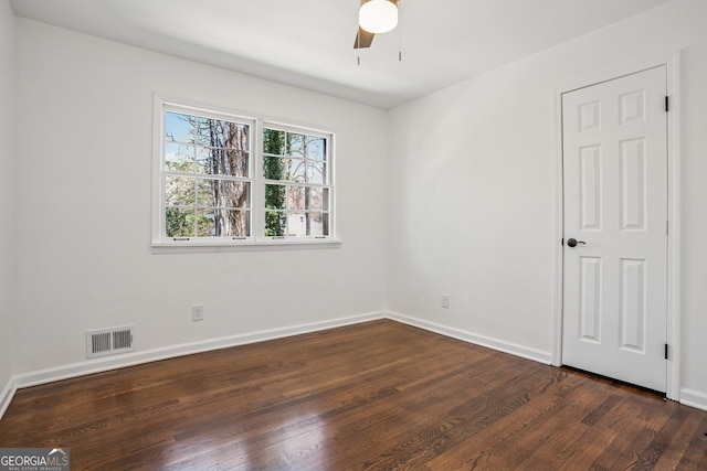 335 Amberidge, Atlanta, GA 30328 - unfurnished room featuring dark wood-style floors and a ceiling fan