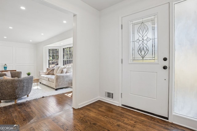 335 Amberidge, Atlanta, GA 30328 - foyer featuring dark wood-style floors and recessed lighting