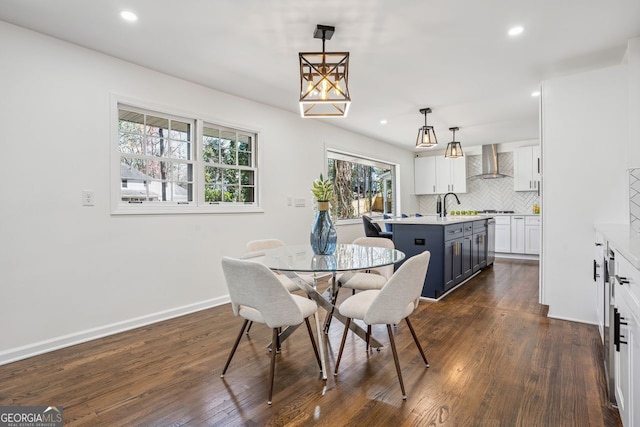 335 Amberidge, Atlanta, GA 30328 - dining room with recessed lighting and dark wood finished floors