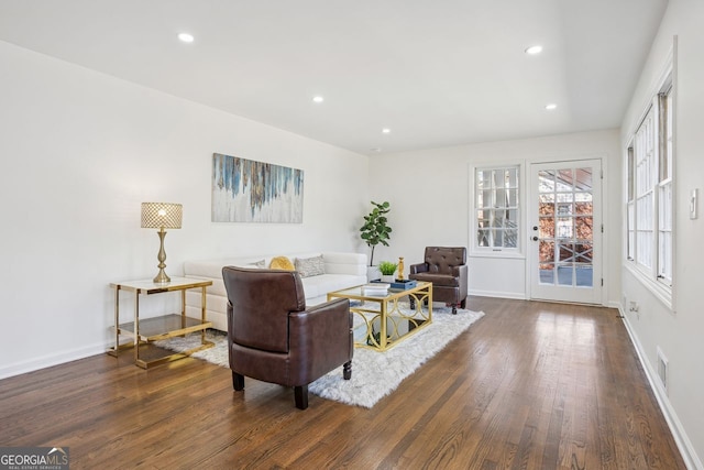 335 Amberidge, Atlanta, GA 30328 - living room featuring wood finished floors and recessed lighting