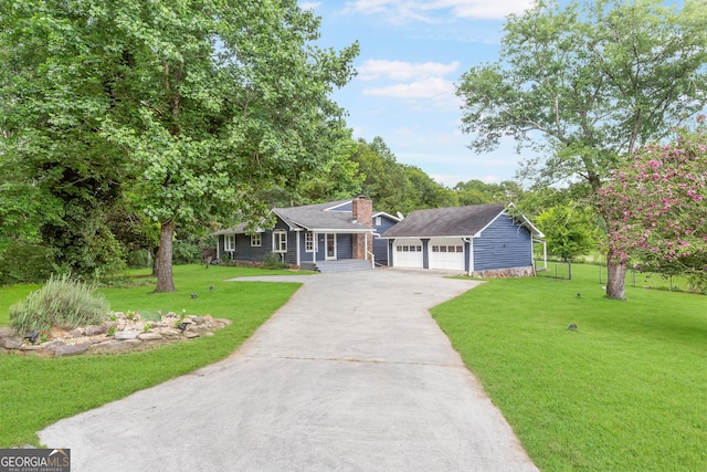 412 Perry Rd, Armuchee, GA 30105 - ranch-style house featuring a chimney and driveway